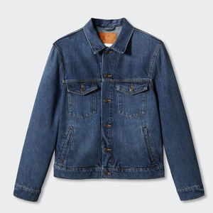 Veste en jean d'hiver vintage élégante pour homme, rayée, imperméable, respirante, boutonnée, tissu doux et flexible, construction durable, personnalisable - Product Image 2