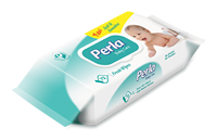 40 pièces/paquet - 24 paquets/boîte PERLA Lingettes humides parfumées sans alcool pH 5,5 en tissu non tissé avec couvercle transparent pour bébé et adulte