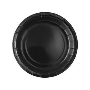 Platos de Papel Negros para Fiesta, 23 cm, Desechables, Paquete de 12 Unidades - Product Image 2