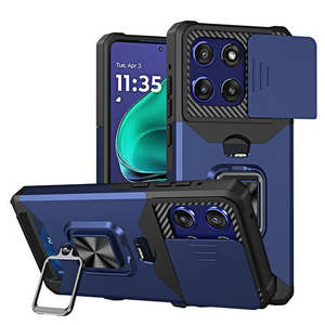 Custodia Magnetica con Cavalletto e Copriobiettivo Scorrevole per Moto G Stylus 5G 2025/2026 con Slot per Carte - Product Image 1
