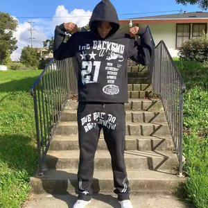 ชุดวอร์มสองชิ้นผ้าเกล็ดปลาทำจากผ้าเฟรนช์เทอร์รี่ชุดวอร์ม2025มีฮู้ดชุดวอร์มสำหรับผู้ชาย - Product Image 1