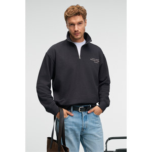 GRIMELANGE BRAM Sudadera estampada con media cremallera y cuello alto 100% algodón para hombre - Product Image 4