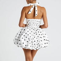 Vestido Profesional Personalizado con Estampado de Lunares y Espalda Descubierta, Fabricante Mayorista OEM ODM para Marcas DTC