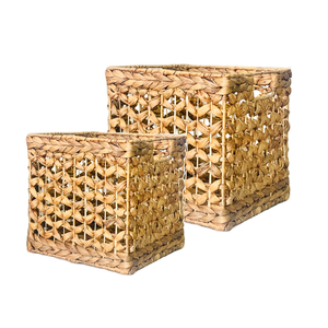 PANIER DE HYACINTHE D'EAU à Motif de Fleurs Naturelles avec Cadre en Fer Durable Idéal pour Organiser et Rangement Organisateur de Linge - Product Image 1