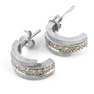 Pendientes de Aro de Plata con Circonita Cúbica para Mujer, Estilo Cristal - Product Image 3