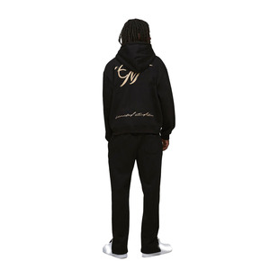 Custom 455GSM Heavyweight Fleece Zip Up Sudadera con capucha y Jogger Set Hombres Oversized Streetwear OEM Private Label Manufacturer - Product Image 2