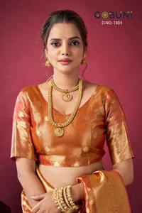 Sari de Seda Pura de Diseño, Tejido Zari, Estilo Tradicional Pakistaní, para Bodas y Fiestas, Ropa India y Pakistaní para Mujer - Product Image 5