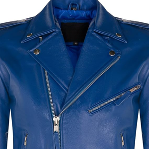 Chaqueta de motorista de cuero con estilo moderno personalizado para hombre, moda distintiva hacia adelante con cremallera, chaquetas de cuero con Detalles - Product Image 3