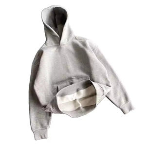 2025 vente en gros pull à capuche blanc plaine sweats 100% coton polaire sweats à col rond poids lourd 500gsm sweat à capuche zippé - Product Image 3