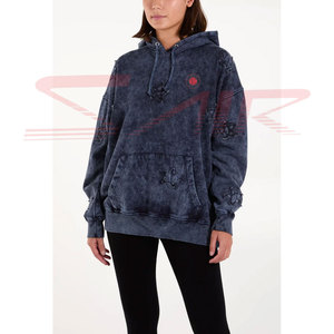 Sweat à capuche vintage en molleton 100 % coton délavé à l'acide, personnalisable, motif uni, coupe-vent, imperméable, streetwear, du fabricant OEM - Product Image 2