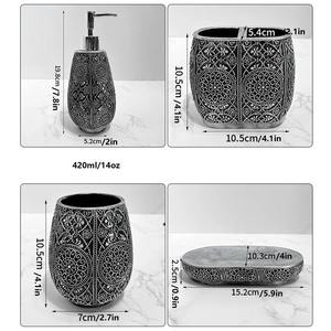 Ensemble d'accessoires de salle de bain en bois noir pour les maisons modernes avec une utilisation élégante et durable adaptée à la décoration et aux cadeaux de salle de bain - Product Image 4