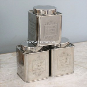 Stainless Steel Mirror Polished Kitchen Ware Sugar Canister Set Of 3 Different Size Home and Kitchen Utensils Tool Sugar Tin Pot - Product Image 1