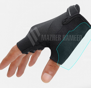 Gants de cyclisme demi-doigts en tissu maillé à séchage rapide gants de vélo de sport légers et respirants vente en gros - Product Image 1