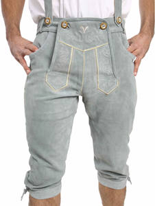 Short en cuir brodé Lederhosen de style bavarois pour homme, avec étiquette personnalisée, pour la chasse et les loisirs, tissu en toile délavé dans l'obscurité - Product Image 2