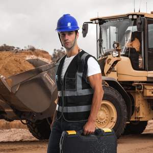 Chaleco de Seguridad de Alta Visibilidad con Logotipo Personalizado, 5 Bolsillos Reflectantes, Secado Rápido y Transpirable, 100% Poliéster, Ropa de Trabajo para Verano - Product Image 6