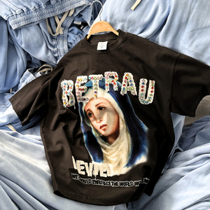 Camiseta con logotipo personalizado para hombre, Camiseta de algodón, camisetas personalizadas con gráfico liso de gran tamaño para hombre - Product Image 3