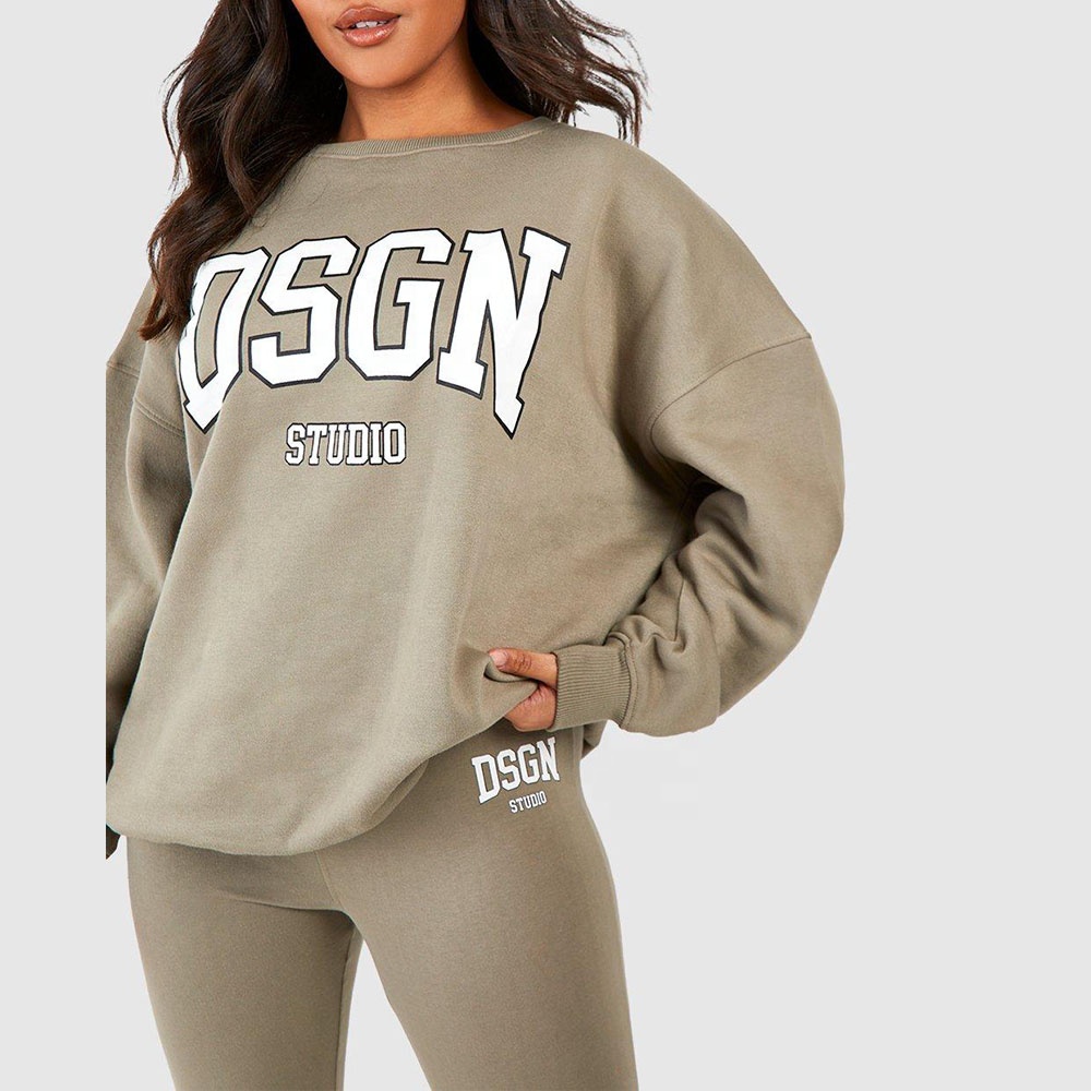 Women's 2-Piece Sports Set Casual Oversized Ladies Tracksuit Customized Gym Fitness & Yoga Wear Casual Set