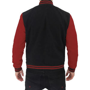 Chaqueta con letras de béisbol personalizada de lana y cuero para hombre, chaqueta universitaria Unisex de alta calidad, chaquetas universitarias bordadas personalizadas - Product Image 3