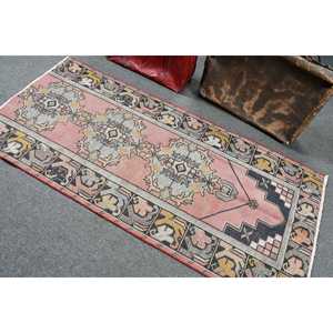 Vintage Turkish Rug 2.9x6.3 ft, <b>Red</b> Ombr <b>Wool</b> Rug - Product Image 4