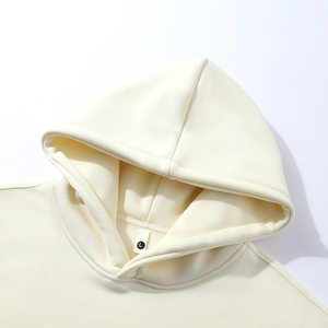 2025 broderie personnalisée 500GSM unisexe de haute qualité 100% coton surdimensionné poids lourd polaire pull uni sans ficelle hommes sweats à capuche - Product Image 4