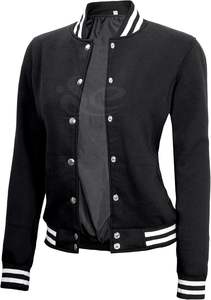 Chaqueta Varsity de Punto para Mujer 2025, de la Mejor Calidad, Resistente al Viento, Negra, Estilo Béisbol, con Letras Bordadas, Tallas Grandes, Gran Venta - Product Image 4