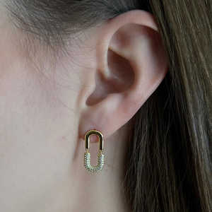 ต่างหูทรงวงกลมหรูหราประดับเพชรแบบฝังขอบ ชุบทอง 18K และเงินแท้ 925 เหมาะสำหรับเป็นของขวัญสำหรับผู้หญิง ใส่ไปงานปาร์ตี้หรือใส่ในชีวิตประจำวัน - Product Image 3