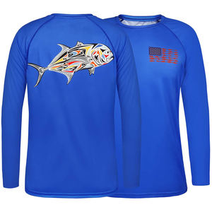 Chemise de pêche à séchage rapide en polyester 100% coton pour hommes, manches longues, respirante, imperméable, vente en gros, sublimation personnalisée disponible - Product Image 2