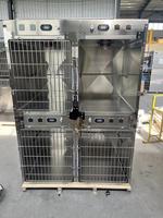 Jaula Veterinaria Modular de Acero Inoxidable 304 de Alta Resistencia, Jaula para Perros de 2 Niveles, Jaula de Examen Veterinario para Clínica Veterinaria