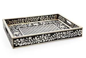 ถาดรองกระดูกอินเดียถาดสี่เหลี่ยมสีดำสำหรับตกแต่งโรงแรมในโรงแรมบ้านขายส่งจากผู้ขายในอินเดีย - Product Image 6