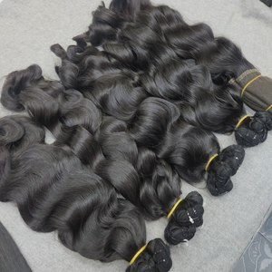 Dream Hair T02 Cheveux Vietnamiens Vierge Super Double Drawn Machine Double Weft 100% Humains Légèrement Ondulés Couleur Naturelle Qualité Export Premium - Product Image 1
