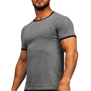 Haute qualité hommes coton plaine t-shirts 2025 été nouveau Design rayé coupe ajustée décontracté blanc à manches courtes O cou homme t-shirt - Product Image 3