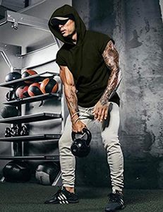 เสื้อกล้ามออกกำลังกายสำหรับผู้ชายพร้อมฮู้ดเสื้อมีฮู้ดแขนกุดสำหรับออกกำลังกายเพาะกายกล้ามเนื้อแขนกุดแฟชั่นโลโก้สะท้อนแสง - Product Image 6