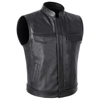 Gilet en cuir pour homme tendance, vente en gros, fermeture éclair, gilet en cuir véritable pour homme, personnalisable, multi-poches, style hip-hop, veste sans manches