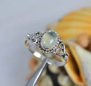 Anillo de diseñador Unisex de Plata de Ley 925, piedra preciosa de Prehnita verde Natural, joyería de Navidad hecha a mano, regalo, estilo único, cristianos - Product Image 1