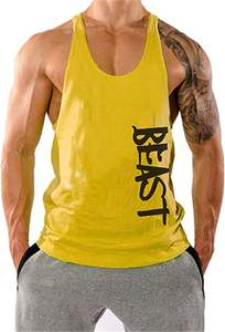 New Design Athletic Gym Tank Top Men's <b>Bodybuilding</b> Fitness <b>Vest</b> T-Shirt Quick Dry V-neck 100% Polyester Made in Pakistan - Product Image 2