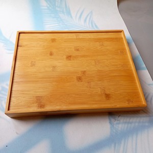 Plateau Plateau de service à thé en bois de bambou avec poignée plateau multifonction en forme de rectangle pour restaurant hôtel usage domestique - Product Image 5