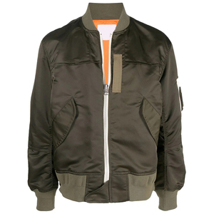 Veste bomber en satin personnalisée avec logo sur le devant, respirante, à séchage rapide, de haute qualité, pour hommes, vente en gros OEM - Product Image 1