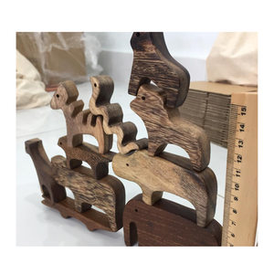 Juego de animales de madera natural duradero y de alta calidad, juguetes artesanales, juguetes de decoración de animales del bosque de 99 GD - Product Image 5