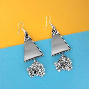 Tip Top Fashions 1314948A espejo chapado oxidado Jhumki candelabro pendientes moda declaración accesorio - Product Image 1