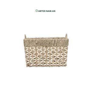 Panier tissé à la main écologique en jonc de mer x paume avec poignée pour la lessive et le stockage à domicile - Product Image 5