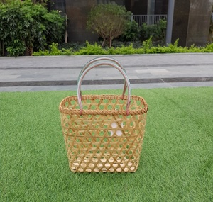 Cesta de bambú con asas para compras de Pascua y almacenamiento de juguetes y lavandería, almacenamiento para el hogar y la cocina, 100% bambú hecho en Vietnam - Product Image 2