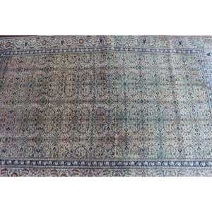 Alfombra Vintage de 3.5x5.5 pies, Alfombra Turca con Detalles, Alfombra Ikat Azul Verde - Product Image 4