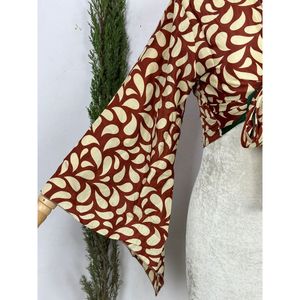 Haut De Portefeuille Manches Longues Style Hippie Bohme Motif Cachemire Et Fleurs Colors Taille XL Desse Ferique En - Product Image 4