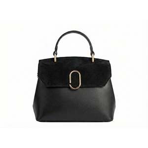 Borsa Artistica 26003 Design Strutturato in Vera Pelle Scamosciata e Pelle Dollar, Fatto a Mano in Italia - Product Image 6