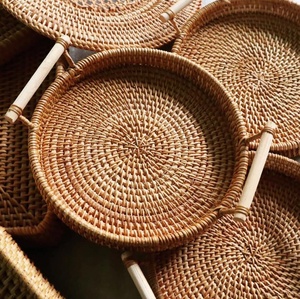 Vietnam Rattan ucuz el yapımı hasır ekmek piknik sepeti doğal Rattan kamışı ekmek prova sepeti Ms Sophie