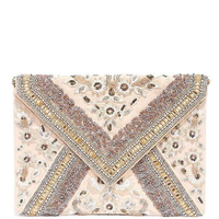 Sac à main perlé de mariée en polyester de qualité supérieure et pochette tendance personnalisée en blanc de l'Inde par glowin fashion