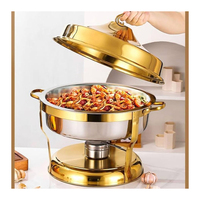 Chauffe-Plat de Luxe en Acier Inoxydable pour Buffet, Hôtels, Traiteurs, Mariages, Alimenté par Combustible, Capacité 8L, Design Attrayant
