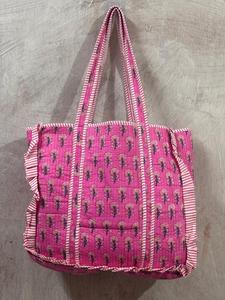 Grand sac fourre-tout matelassé bohème surdimensionné pour femmes, en coton fait main, avec fermeture éclair, chaînes portables, couleur unie, pour la nuit, la plage, les courses - Product Image 3