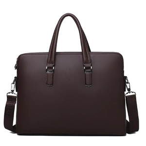 Porte-documents en cuir pour ordinateur portable, fermeture classique à poignée, protection pour le bureau, noir - Product Image 3