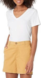 T-shirt de haute qualité 100% coton filles T-shirt minimaliste col en V pour les femmes - Product Image 5